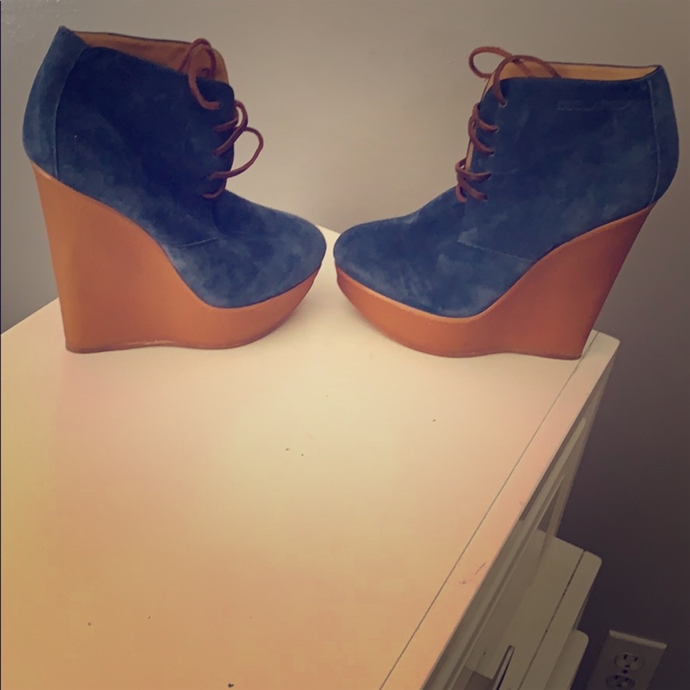 Dsquared Blue wedge booties